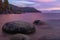 Rocks in Lake Tahoe during Sunset