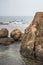 Rocks or large stones in the Indian Ocean, Galle Fort in Sri Lanka