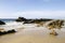 Rocks at low tide on the beach