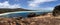 Rocks at lucky bay panorama