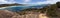 Rocks at lucky bay panorama