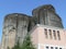 Rocks of Meteora in Greece, with building