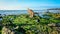 Rocks with moss on beach in Co Thach, Vietnam