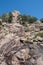 Rocks and mountains in Bavella Park on the island of Corsica