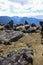 Rocks and mountains in Nisga`a Memorial Lava Bed, British Columbia, Canada