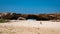 Rocks near a Natural bridge formation in Aruba`s north coast