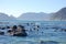 Rocks in the ocean,  Table Mountain,  Cape Town South Africa