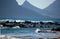 Rocks in the ocean,  Table Mountain,  Cape Town South Africa