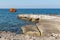 Rocks and Parts of wrecked ship in Sarakiniko beach