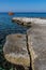 Rocks and Parts of wrecked ship in Sarakiniko beach