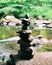 Rocks piled together by the river