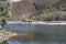 Rocks and rapids at the river rhine in middlerhine valley