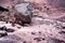 Rocks and river in Andes, Santiago, Chile