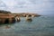 The rocks and sea caves at the coast of Peyia, Cyprus