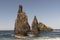 Rocks in the sea on the island of Madeira