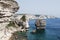 Rocks, sea view in the Bastia in Corsica island.