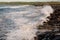 Rocks on a shore and Atlantic ocean, Lahinch town, county Clare, Ireland,