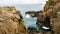 rocks on shore of Gouffre gulf of English Channel