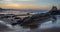 Rocks in Sopela beach in low tide