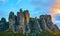 Rocks and St. Stephen monastery in Meteora