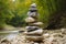 Rocks stacked imposingly outdoors in nature.