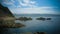 Rocks of Stolbchatiy cape in Kunashir, kuril islands, Russia