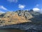 Rocks and stones in the autumn Swiss Alpine environment and in the St. Gotthard pass Gotthardpass mountain area, Airolo