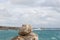 Rocks and stormy Mediterranean sea in Balearic Islands.