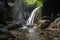 Rocks and streams and waterfalls in the canyon