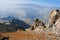 Rocks at sunset. Tien Shan.