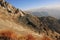 Rocks at sunset. Tien Shan.