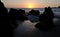 Rocks and sunset at Waialea Beach