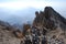 Rocks on the top of the mountains of Tien Shan