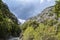 Rocks and trees of the canyon Goynuk. Trekking at the Lycian way Turkey.