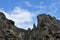 The rocks in the valley of Meteora mountains