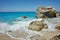 Rocks in water Megali Petra Beach, Lefkada