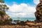 Rocks , wave, sea and clear blue sky. Kholan island, Thailand