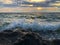 Rocks and Waves on the Teluk Tamiang Beach Kotabaru Indonesia - 3 January 2021