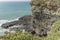 Rocks of worn cliffs on Tigullio coast, Cavi, Italy