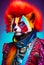 Rockstar anthropomorphic red panda animal model rainbow colorful