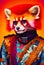 Rockstar anthropomorphic red panda model rainbow