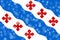 Rockville, Maryland winter snowflakes flag background. United States of America