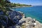 The rocky Adriatic coastline in Porat village