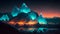 rocky alien crystal covered planet night landscape, neural network generated art