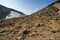 Rocky area leading to St Marys Glacier snowfield in Colorado