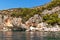 Rocky bay Malo Zarace island Hvar Croatia - EU. Holiday in Croatia. View from sailboat