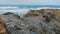 The rocky beach of Bedruthan Steps in Cornwall - an amazing landmark at the Cornish Coast