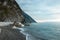 Rocky Beach with Cliffs Hanging Over in Hualien, Taiwan