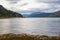 The rocky beach at Elgol on the Isle of Skye in Scotland. minimalist Scottish landscape of a misty morning on a calm, Loch Fada la