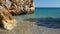 Rocky beach in the Mediterranean Sea.